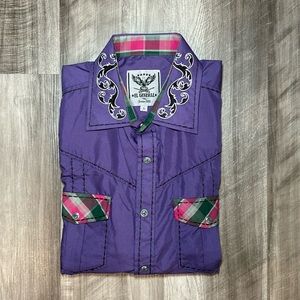 El General Long Sleeve Pearl Snap Button Shirt - Large